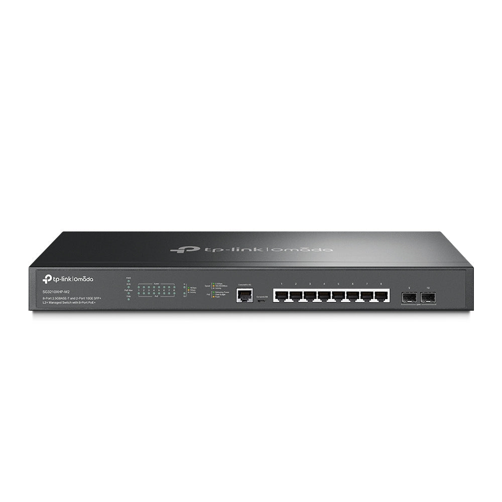 TP-Link Omada 8-Port 2.5GBASE-T and 2-Port 10GE SFP+ L2+ Managed Switch with 8-Port PoE+ - SG3210XHP-M2 - eCommerce Business Prime