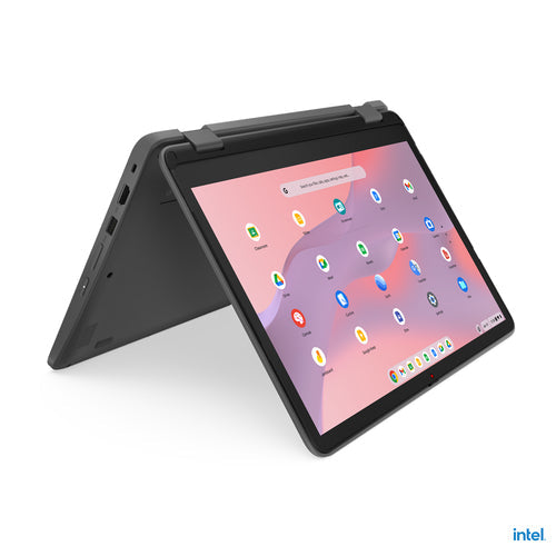 Lenovo 500e Yoga Chromebook 31 cm (12.2") Touchscreen WUXGA Intel® N N100 4 GB LPDDR5-SDRAM 32 GB eMMC Wi-Fi 6E (802.11ax) ChromeOS Grey - 82W40009US - eCommerce Business Prime