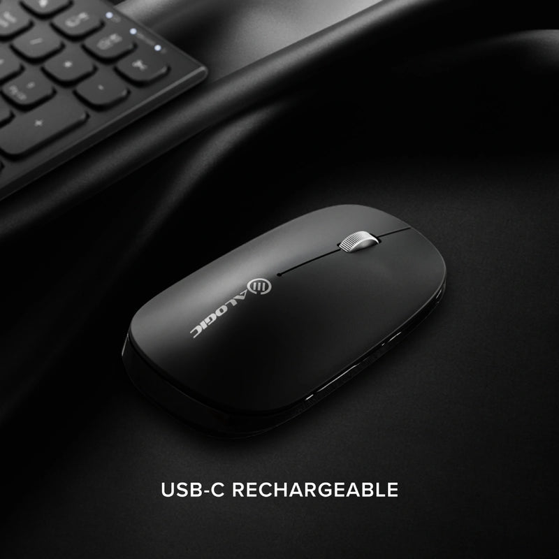ALOGIC ASKBT3WC keyboard Mouse included Home/Office RF Wireless + Bluetooth Black - ASKBT3WC