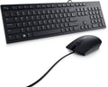 Black keyboard and mouse set on a white background