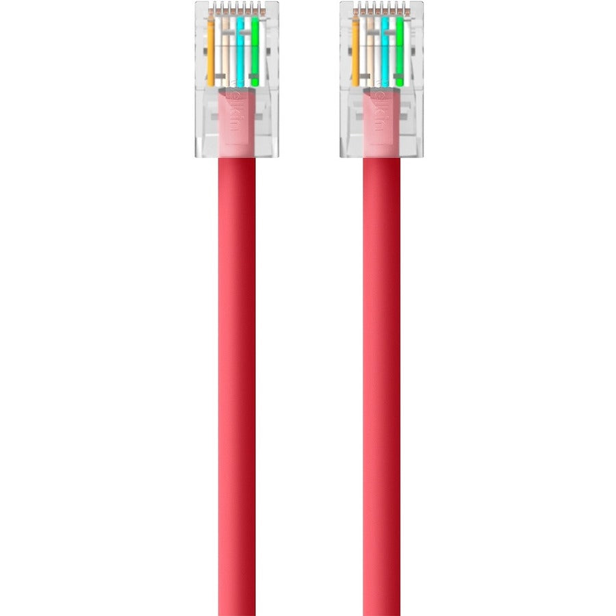 Belkin Cat5e Patch Cable - RJ-45 Male Network - RJ-45 Male Network - 25ft - Red - A3L791-25-RED - eCommerce Business Prime