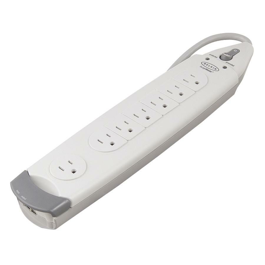 Belkin 7-Socket Office Surge Protector with 12' Cord - 7 x NEMA 5-15R - 1045 J - 120 V AC Input - 120 V AC Output - F9H710-12 - eCommerce Business Prime