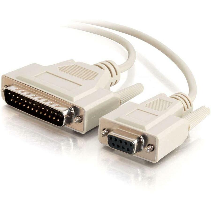 C2G 6ft DB9 Female to DB25 Male Modem Cable - DB-9 - DB-25 Male - 6ft - Beige - 02518 - eCommerce Business Prime