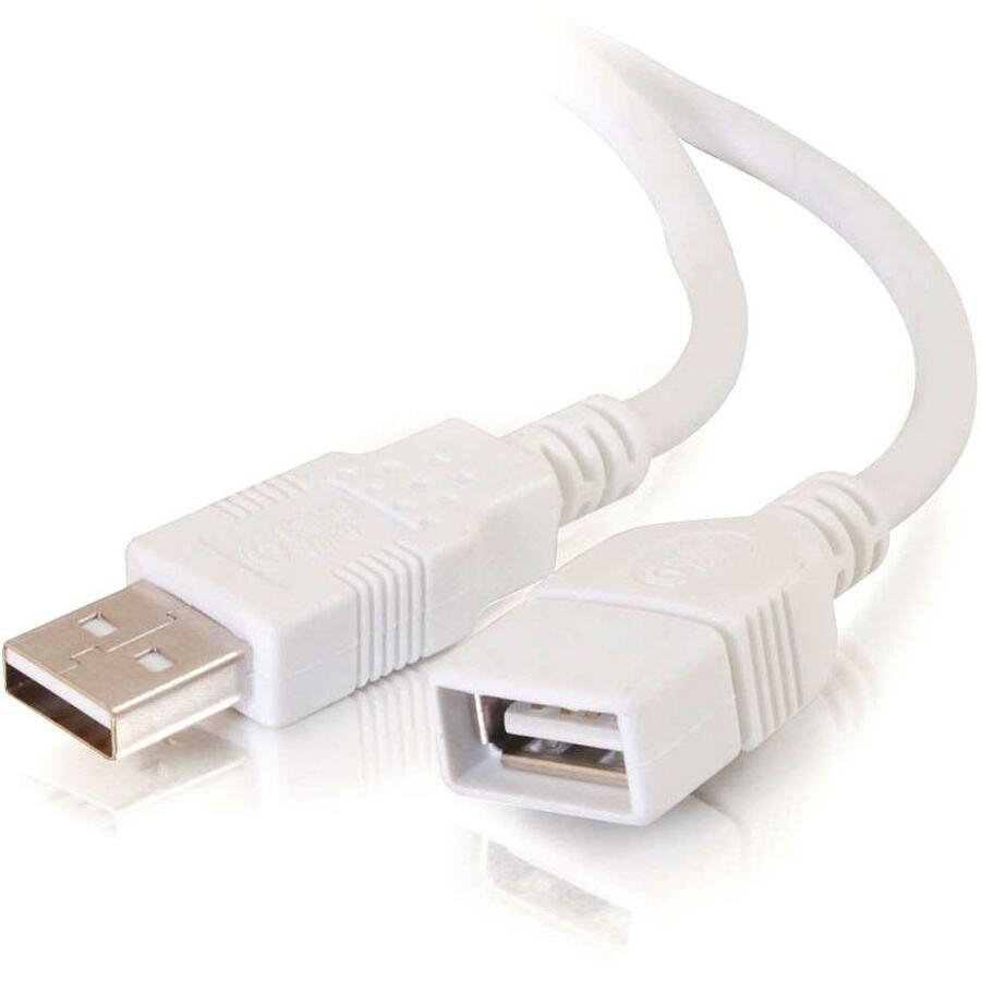 C2G 3m (10ft) USB Extension Cable - USB 2.0 A to USB A - M/F - Type A Male - Type A Female - 9.84ft - White - 26686 - eCommerce Business Prime