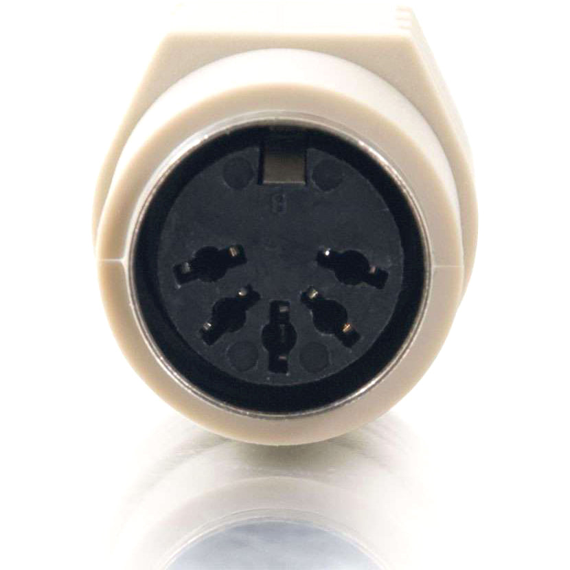 C2G PS/2 Female to AT Male Keyboard Adapter - 1 Pack - 1 x 6-pin Mini-DIN (PS/2) Female - 1 x 5-pin DIN Male - Beige - 02475 - eCommerce Business Prime