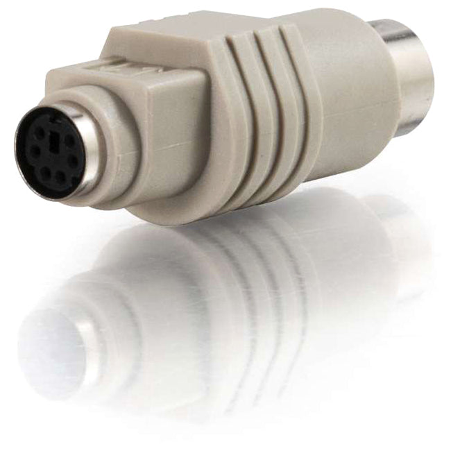 C2G PS/2 Female to AT Male Keyboard Adapter - 1 Pack - 1 x 6-pin Mini-DIN (PS/2) Female - 1 x 5-pin DIN Male - Beige - 02475 - eCommerce Business Prime