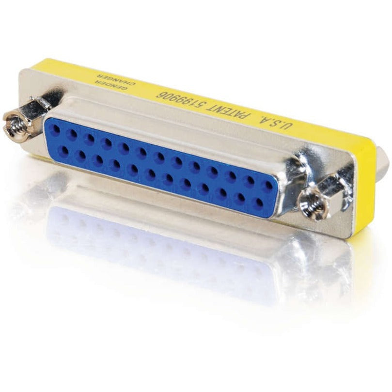 C2G DB25 F/F Mini Gender Changer (Coupler) - 1 Pack - 1 x 25-pin DB-25 Female - 1 x 25-pin DB-25 Female - Silver, Yellow - 02774 - eCommerce Business Prime