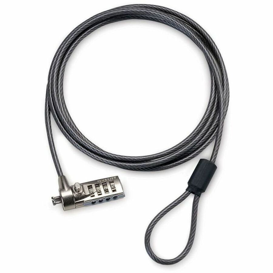 Targus DEFCON Combo Lock (CL) - TAA Compliant - Resettable - 4-digit - Black - Galvanized Steel - 6.60 ft - For Notebook - TAA Compliant - PA410U - eCommerce Business Prime