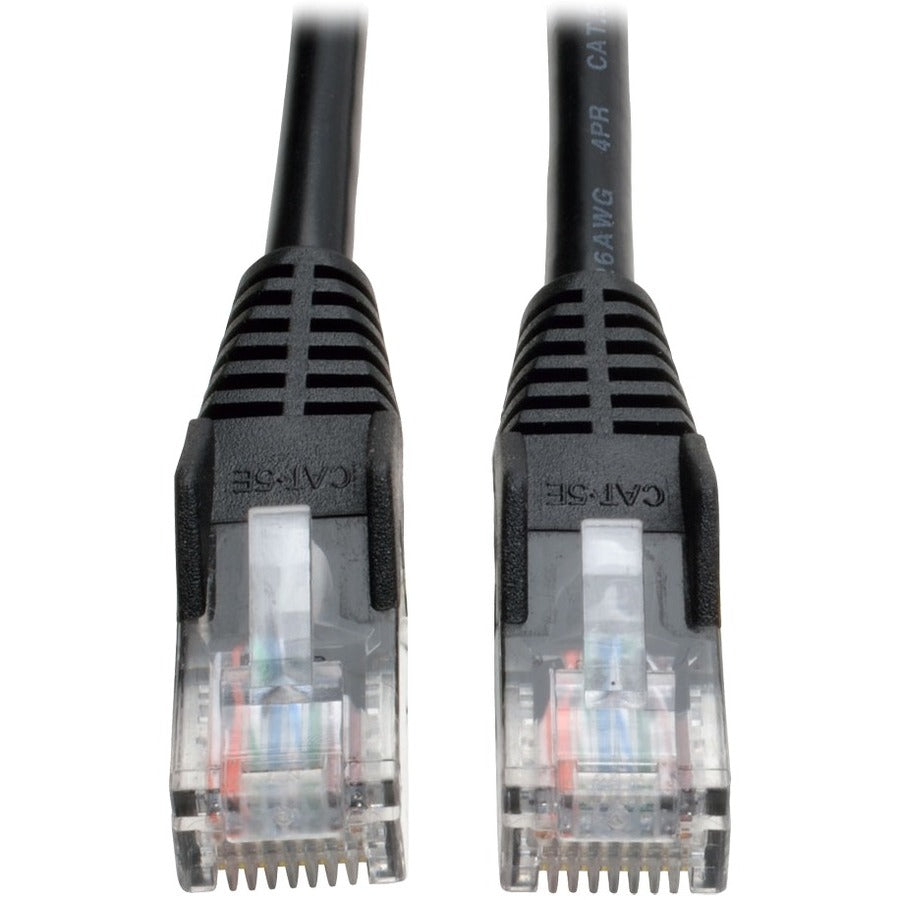 Tripp Lite 50ft Cat5e / Cat5 Snagless Molded Patch Cable RJ45 M/M Black 50' - 50ft - 1 x RJ-45 Male - 1 x RJ-45 Male - Black - N001-050-BK - eCommerce Business Prime