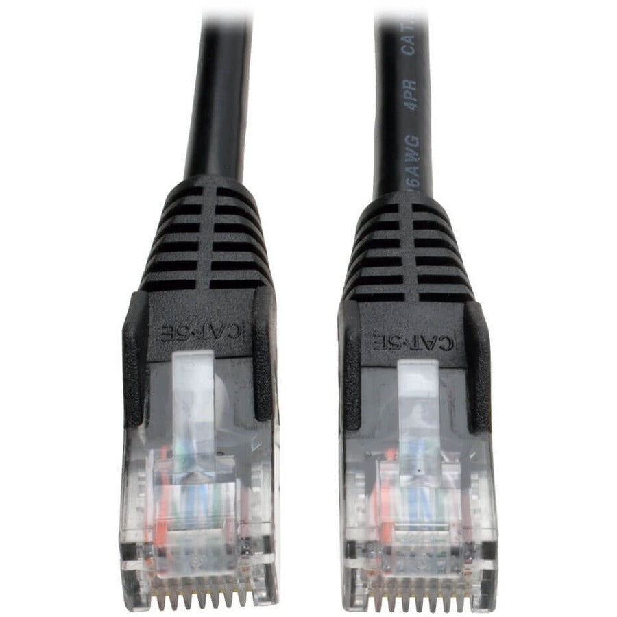 Tripp Lite 5ft Cat5e / Cat5 350MHz Snagless Patch Cable RJ45 M/M Black 5' - 5ft - 1 x RJ-45 Male - 1 x RJ-45 Male - Black - N001-005-BK - eCommerce Business Prime