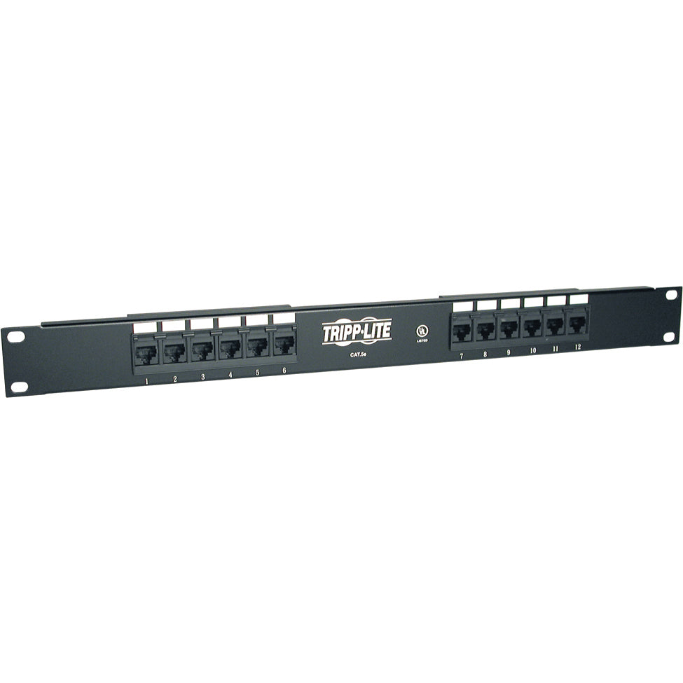 Tripp Lite 12-Port Cat5e Cat5 Rackmount Patch Panel 568B 110 Punch 1URM TAA - 568B, RJ45 Ethernet" - N052-012 - eCommerce Business Prime