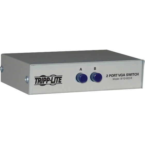 Tripp Lite 2-Port Manual VGA/SVGA Video Switch 3x HD15F Metal - 1600 x 1280 - VGA, SVGA - 2 Input Device - 1 Output device - 2 x VGA In - 1 x VGA Out - B112-002-R - eCommerce Business Prime