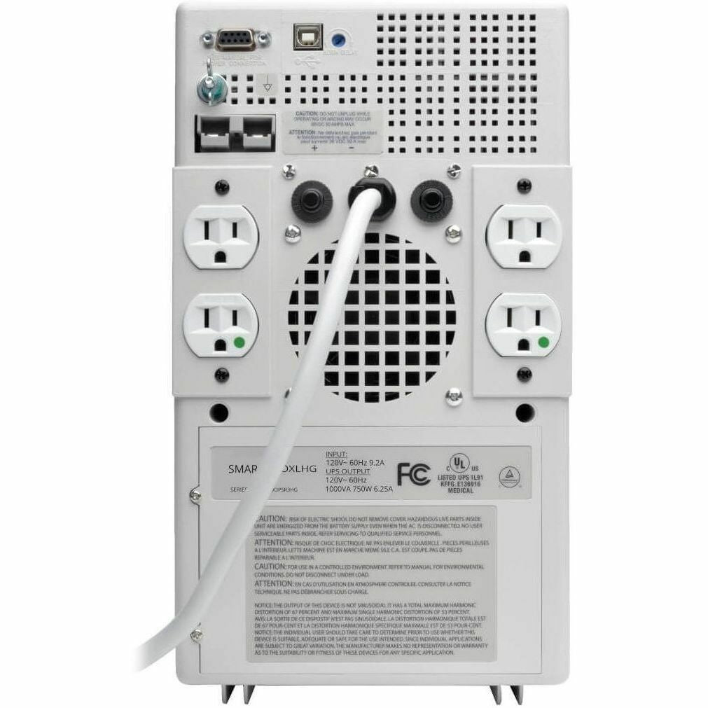 Tripp Lite Smart Tower UPS 120V 1000VA 750W Hospital Medical Grade USB DB9 - 1000VA/750W - 10 Minute Full Load - 4 x NEMA 5-15R - SMART1200XLHG - eCommerce Business Prime