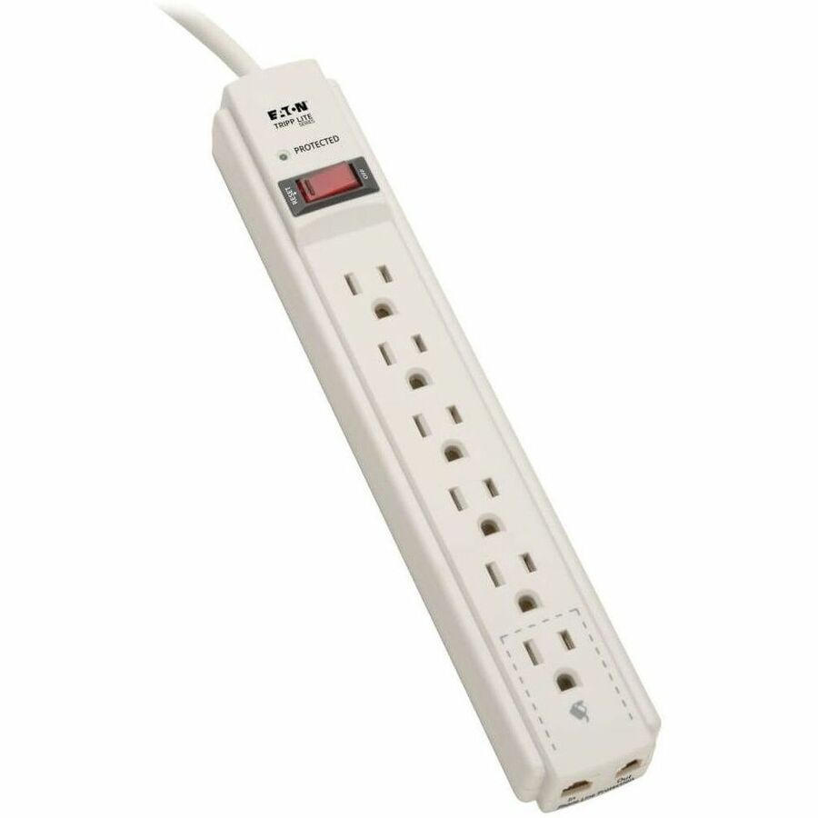 Tripp Lite Surge Protector Power Strip 120V 6 Outlet RJ11 4' Cord 790 Joule - 6 x NEMA 5-15R - 1800 VA - 790 J - 120 V AC Input - 120 V AC Output - Fax/Modem/Phone - eCommerce Business Prime