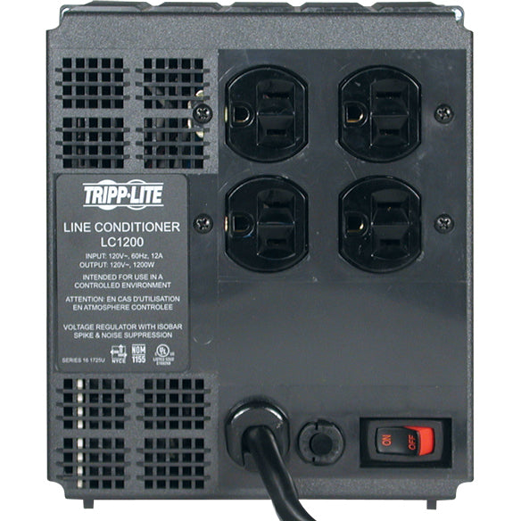 Tripp Lite 1200W Line Conditioner w/ AVR / Surge Protection 120V 10A 60Hz 4 Outlet 7ft Cord Power Conditioner - Surge, EMI / RFI, Over Voltage, Brownout protection - NEMA 5-15R - 110 V AC Input - 1.20...  - LC1200 - eCommerce Business Prime