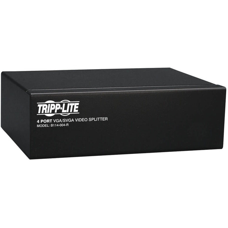 Tripp Lite 4-Port VGA / SVGA Video Splitter Signal Booster High Resolution Video - 4 x D-Sub (HD-15) Monitor, 1 x D-Sub (HD-15) Computer - B114-004-R - eCommerce Business Prime
