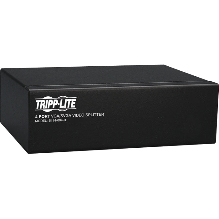 Tripp Lite 4-Port VGA / SVGA Video Splitter Signal Booster High Resolution Video - 4 x D-Sub (HD-15) Monitor, 1 x D-Sub (HD-15) Computer - B114-004-R - eCommerce Business Prime