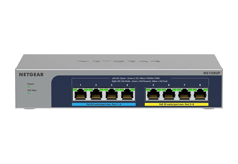 NETGEAR MS108UP Unmanaged 2.5G Ethernet (100/1000/2500) Power over Ethernet (PoE) NETGEAR