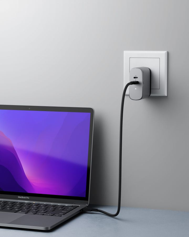 ALOGIC 2X68 Rapid Power 68W GaN Charger - Space Grey - Includes 2m 100W USB-C Charging Cable - eCommerce Business Prime