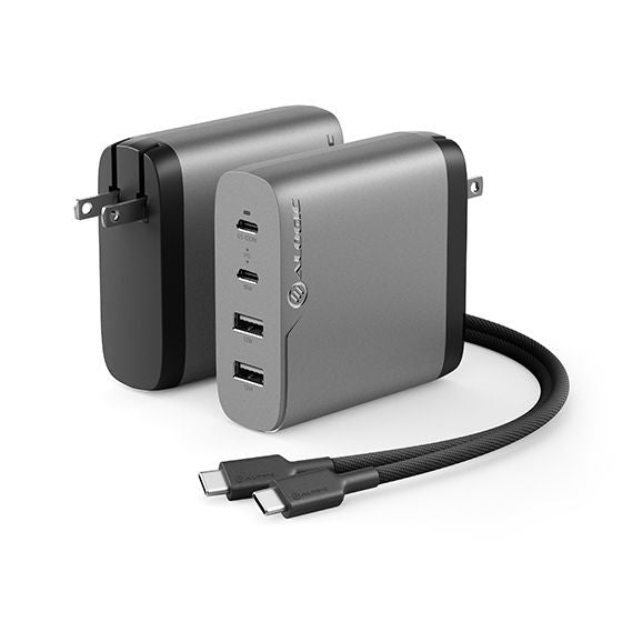 ALOGIC 4X100 Rapid Power 100W GaN Charger - Space Grey - Includes 2m 100W USB-C Charging Cable - eCommerce Business Prime