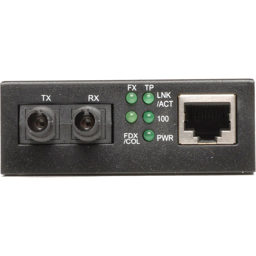 Tripp Lite Fiber Optic 10/100BaseT to 100BaseFX-ST Multimode Media Converter 2km 1310nm - 1 x RJ-45 , 1 x ST Duplex - 10/100Base-TX, 100Base-FX - N784-001-ST - eCommerce Business Prime