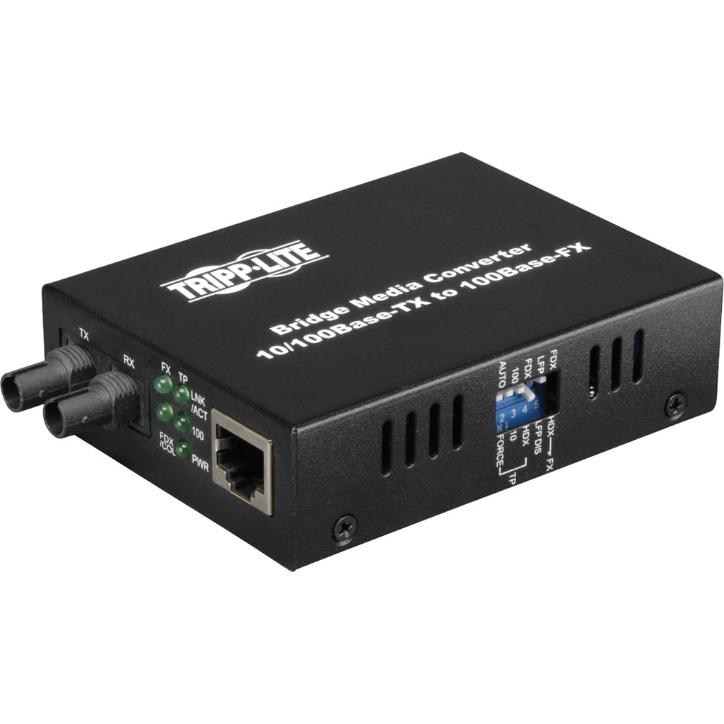 Tripp Lite Fiber Optic 10/100BaseT to 100BaseFX-ST Multimode Media Converter 2km 1310nm - 1 x RJ-45 , 1 x ST Duplex - 10/100Base-TX, 100Base-FX - N784-001-ST - eCommerce Business Prime