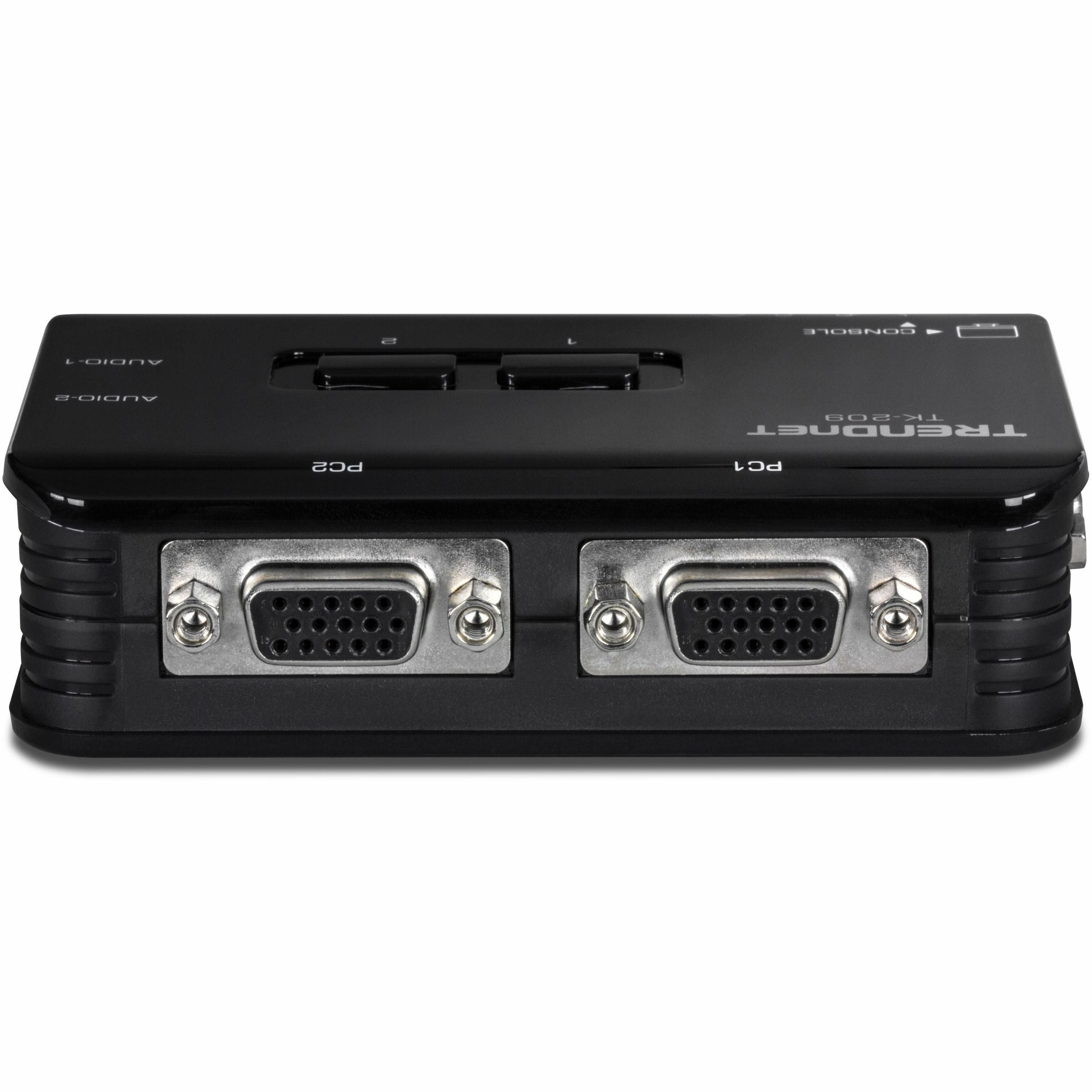 TRENDnet 2-Port USB KVM Switch and Cable Kit with Audio, Manage Two PCs, USB 1.1, Hot-Plug, Auto-Scan, Hot-Keys, Windows & Linux Compliant, TK-209K - TRENDnet 2-port USB KVM Switch Kit w/Audio - TK-209K - eCommerce Business Prime