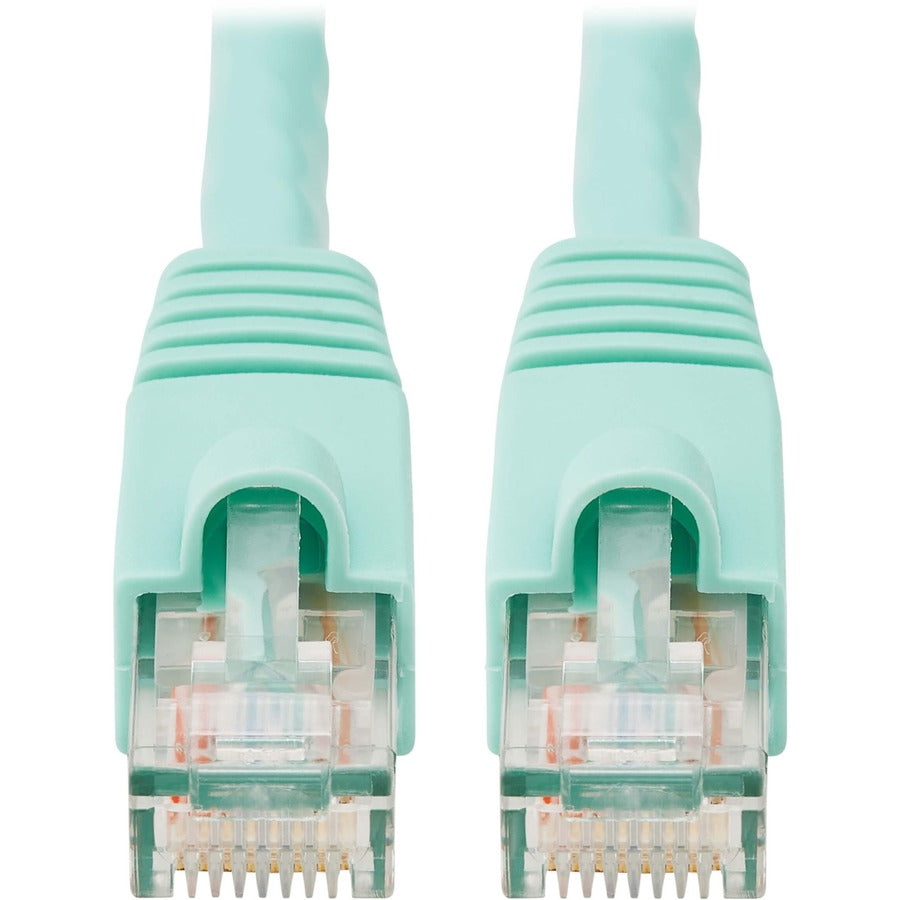Tripp Lite 14ft Augmented Cat6 Cat6a Snagless 10G Patch Cable RJ45 Aqua 14' - 14ft - 1 x RJ-45 Male - 1 x RJ-45 Male - Aqua Blue - N261-014-AQ - eCommerce Business Prime