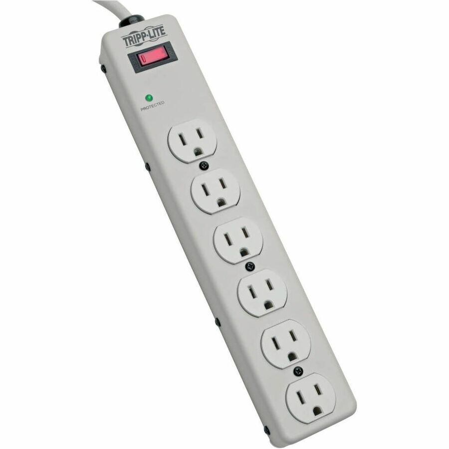 Tripp Lite Surge Protector Power Strip 120V 6 Outlet Metal 6' Cord 1340 Joule - 6 x NEMA 5-15R - 1800 VA - 1340 J - 120 V AC Input - 120 V AC Output - TLM606HJ - eCommerce Business Prime