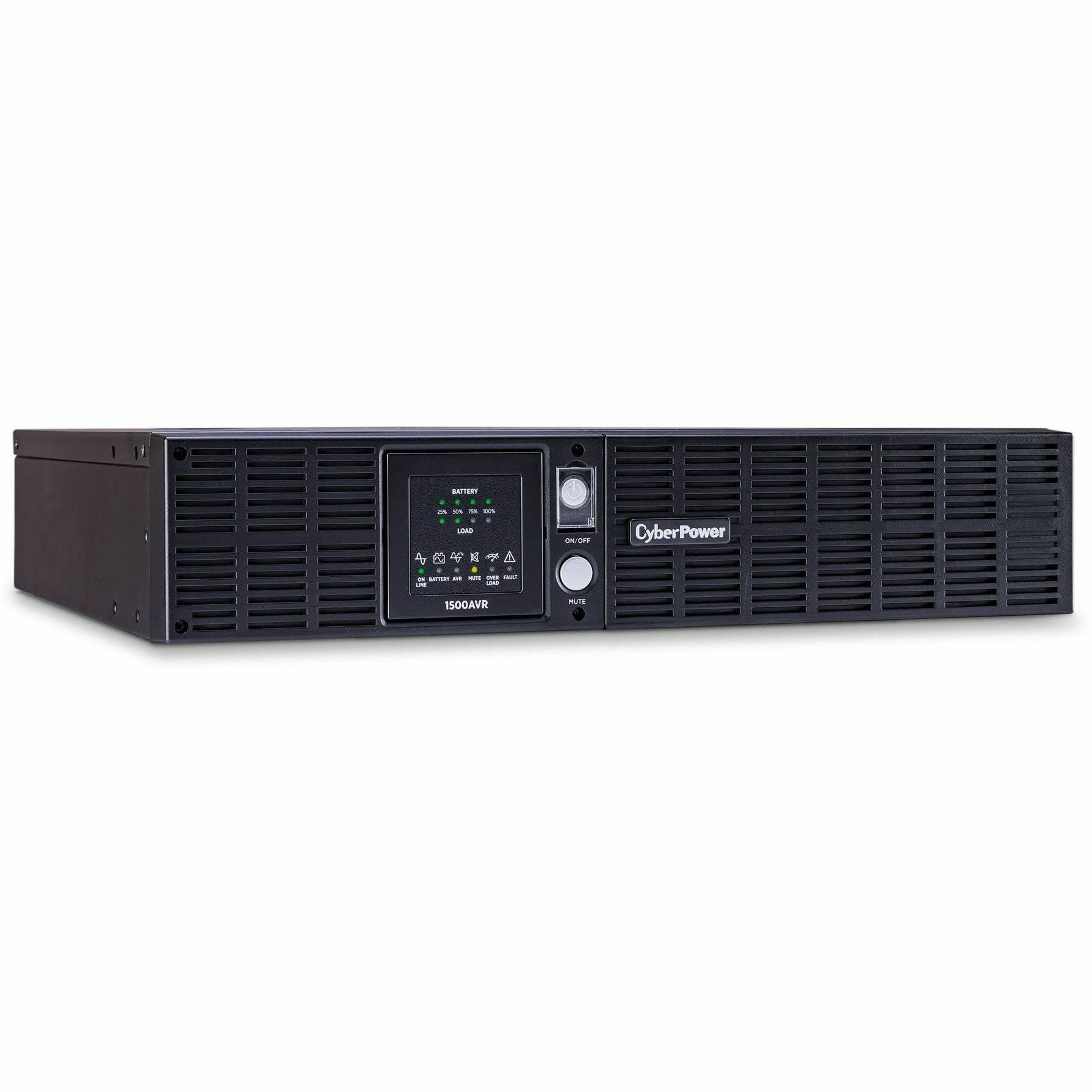 CyberPower CPS1500AVR Smart App LCD UPS Systems - 1500VA/900W, 120 VAC, NEMA 5-15P, Rack / Tower, 8 Outlets, PowerPanel&reg; Business, $300000 CEG, 3YR Warranty - CPS1500AVR - eCommerce Business Prime