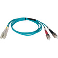 Tripp Lite 10M 10Gb Duplex Multimode 50/125 OM3 LSZH Fiber Optic Patch Cable LC/ST Aqua 33' 33ft 10 Meter - LC Male - ST Male - 32.81ft - Aqua Blue - N818-10M
