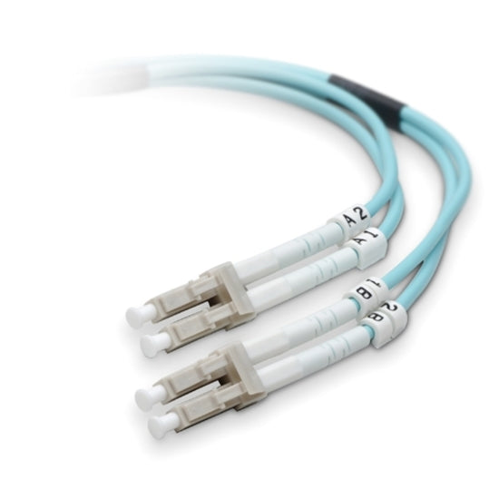 Belkin Fiber Optic Duplex Patch Cable - LC Male - LC Male - 6.56ft - Aqua - F2F402LL-02M-G - eCommerce Business Prime
