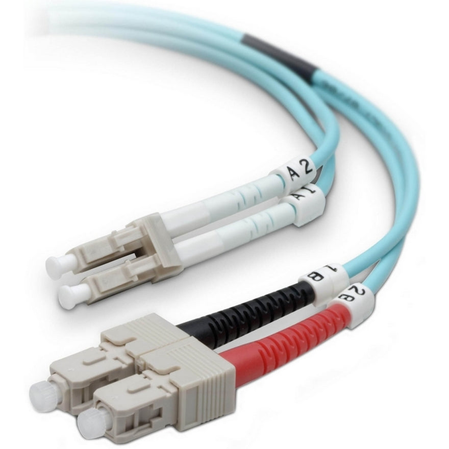 Belkin Fiber Optic Patch Cable - LC Male - SC Male - 6.56ft - Aqua - F2F402L7-02M-G - eCommerce Business Prime