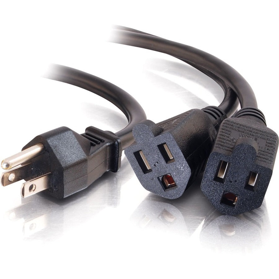C2G 6ft 16 AWG 1-to-2 Power Cord Splitter (1 NEMA 5-15P to 2 NEMA 5-15R) - 6ft - 29807 - eCommerce Business Prime