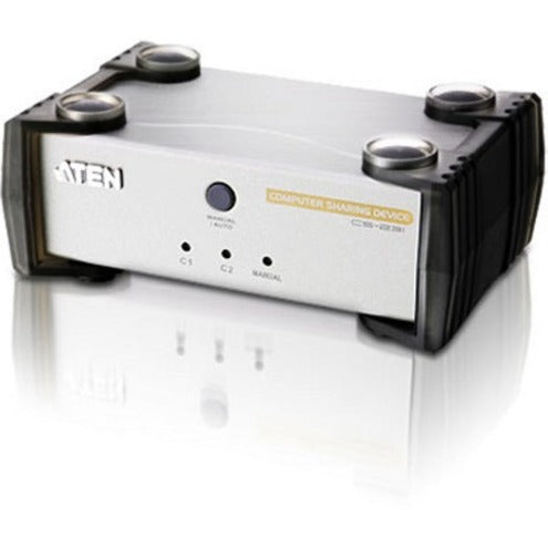 Aten Computer Sharing KVM Switch-TAA Compliant - 1 x 2 - 1 x HD-15 Keyboard/Mouse/Video - CS231 - eCommerce Business Prime