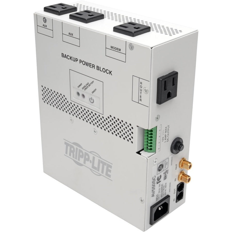 Tripp Lite UPS 550VA A/V Backup Power Block for Structured Wiring Closets - 550VA/300W - 3 Minute Full Load - 4 x NEMA 5-15R - Battery/Surge-protected - AV550SC - eCommerce Business Prime