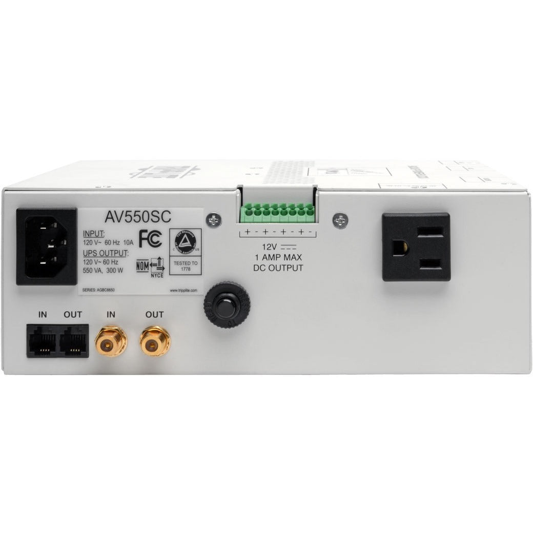 Tripp Lite UPS 550VA A/V Backup Power Block for Structured Wiring Closets - 550VA/300W - 3 Minute Full Load - 4 x NEMA 5-15R - Battery/Surge-protected - AV550SC - eCommerce Business Prime
