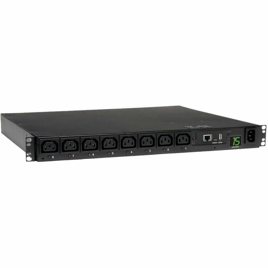 Tripp Lite PDU Switched 200V - 240V 15A C13 8 Outlet C14 Horizontal 1URM TAA - 8 x IEC 320 EN 60320 C13 - 1U Rack-mountable - PDUMH15HVNET - eCommerce Business Prime