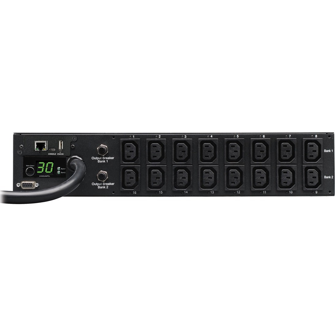Tripp Lite PDU Single Phase Switched Horizontal 208/240V 5.8kw 16 C13 30A - 16 x IEC 320 EN 60320 C13 - 2U Rack-mountable - PDUMH30HVNET - eCommerce Business Prime