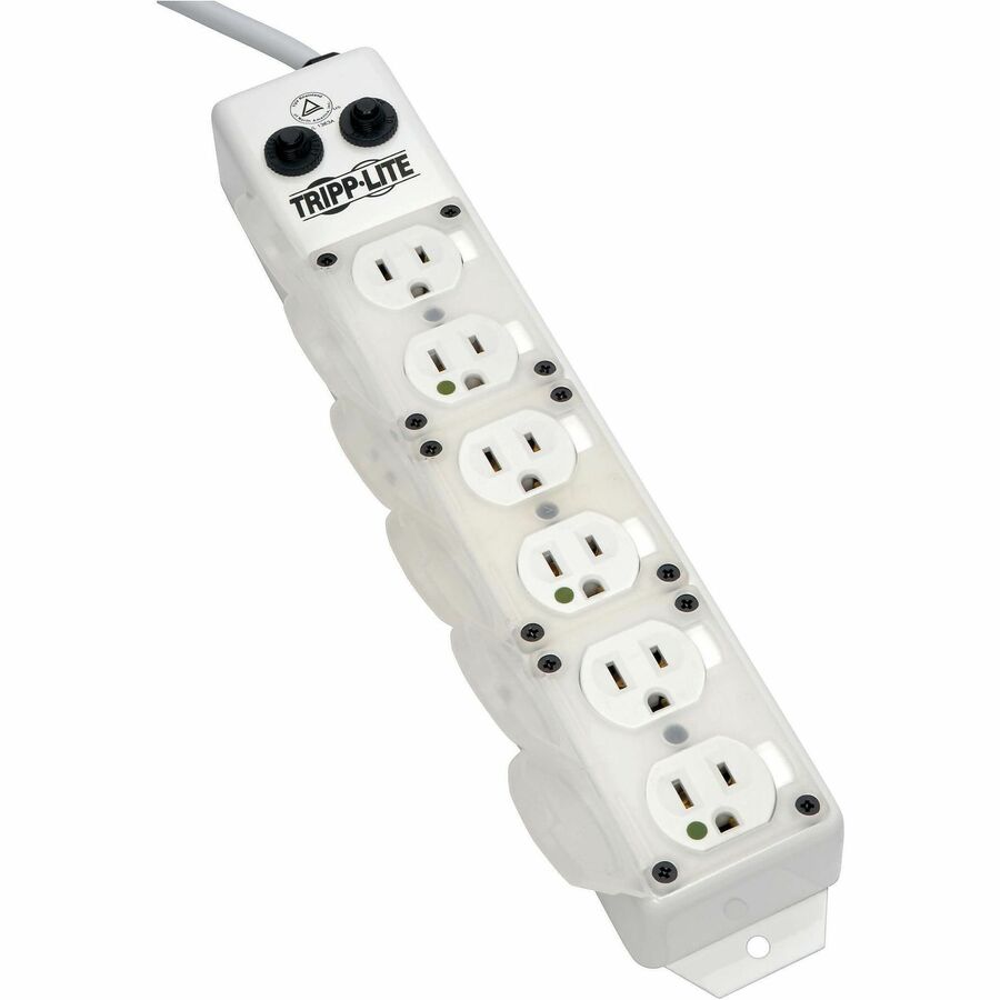 Tripp Lite Safe-IT Power Strip Hospital Medical Antimicrobial 120V 6 Outlet UL1363A 15' Cord Metal - NEMA 5-15P - 6 NEMA 5-15R Hospital Grade - 15ft - PS-615-HG-OEM - eCommerce Business Prime