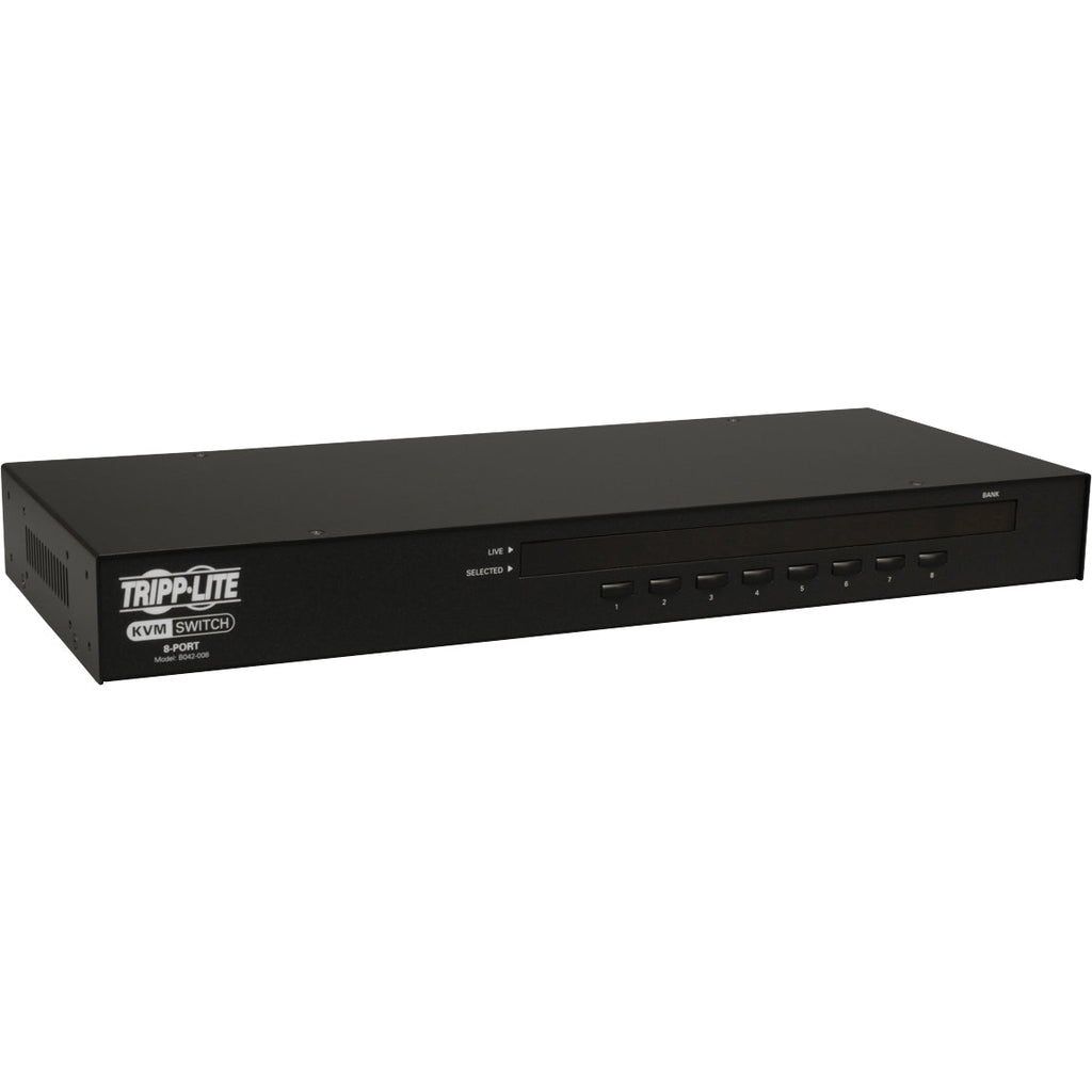Tripp Lite Rackmount KVM Switch 8-Port / USB / PS2 w/ On Screen Display 1U - 8 x 1 - 8 x HD-15 - 1U - Rack-mountable - B042-008 - eCommerce Business Prime