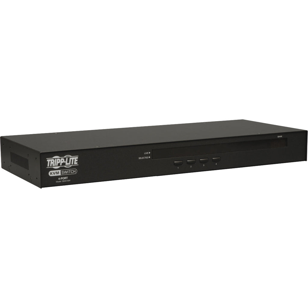 Tripp Lite Rackmount KVM Switch 4-Port / USB / PS2 w/ On-Screen Display 1U - 4 x 11U - Rack-mountable - B042-004 - eCommerce Business Prime