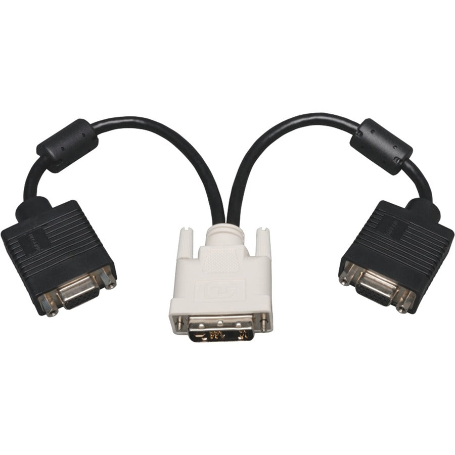 Tripp Lite 1ft DVI to VGA Splitter Adapter Converter DVI-A Analog M to 2x HD15F 1' - (DVI-I-M to 2x HD15-F) 1-ft - P120-001-2 - eCommerce Business Prime