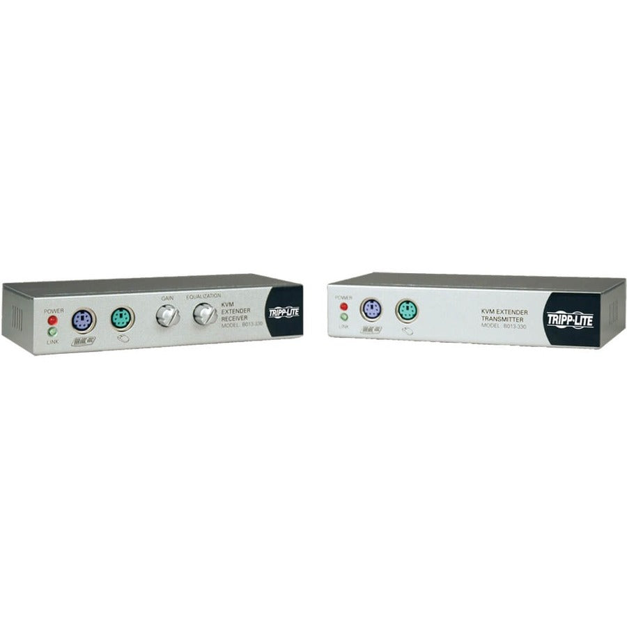 Tripp Lite KVM Console Extender VGA over cat5 UTP for USB & PS/2 device - 328.08 ft Range - UXGA - 1600 x 1200 Maximum Video Resolution - 2 x Network (RJ-45) - 2 x PS/2 Port - 2 x VGA - B013-330 - eCommerce Business Prime