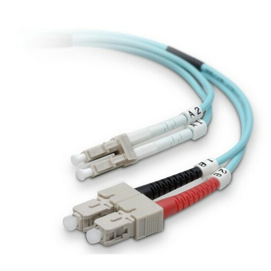 Belkin Fiber Optic Patch Cable - LC Male - SC Male - 49.21ft - Aqua - F2F402L7-15M-G - eCommerce Business Prime