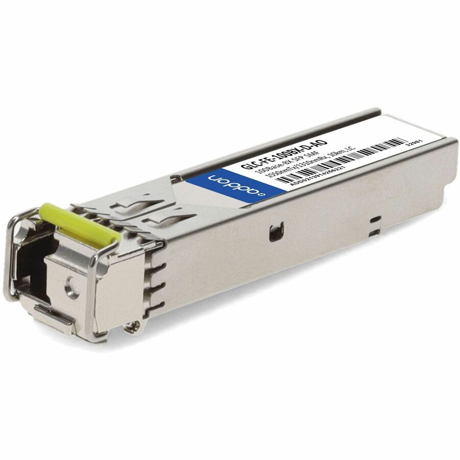 AddOn Cisco GLC-FE-100BX-D Compatible TAA Compliant 100Base-BX SFP Transceiver (SMF, 1550nmTx/1310nmRx, 10km, LC) - 100% compatible and guaranteed to work - GLC-FE-100BX-D-AO - eCommerce Business Prime