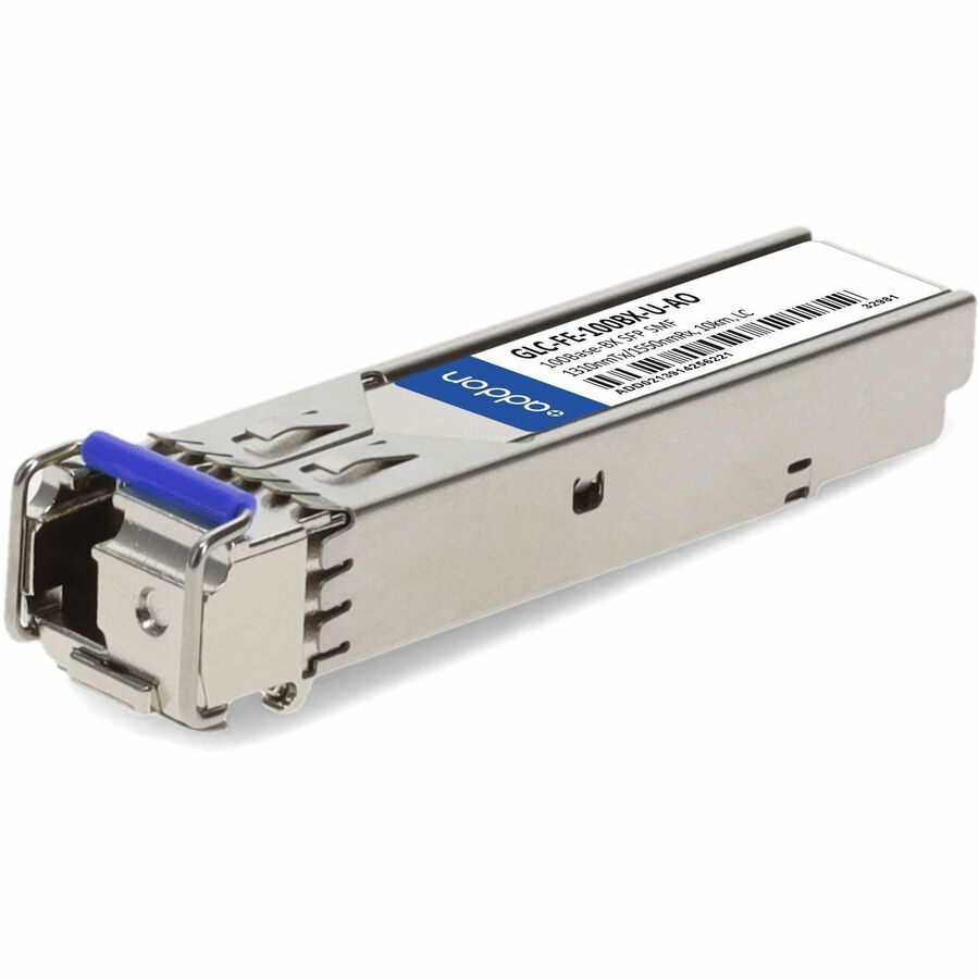 AddOn Cisco GLC-FE-100BX-U Compatible TAA Compliant 100Base-BX SFP Transceiver (SMF, 1310nmTx/1550nmRx, 10km, LC) - 100% compatible and guaranteed to work - GLC-FE-100BX-U-AO - eCommerce Business Prime