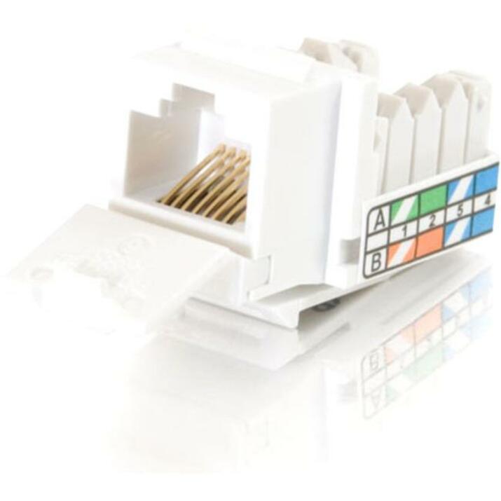 C2G 90&deg; Cat5E RJ45 UTP Keystone Jack - White - RJ-45, 110-punchdown - 35201 - eCommerce Business Prime