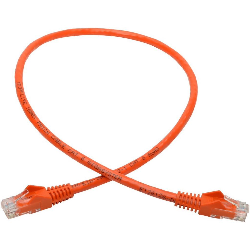 Tripp Lite 2ft Cat6 Gigabit Snagless Molded Patch Cable RJ45 M/M Orange 2' - 61cm - 1 x RJ-45 Male - 1 x RJ-45 Male - Orange - N201-002-OR - eCommerce Business Prime