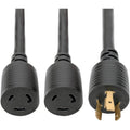 Tripp Lite Heavy Duty Power Y Splitter Cable 20A 10AWG L6-20P, 2x L6-20R 1' - 20A, 10AWG (NEMA L6-20P to 2x NEMA L6-20R) 1-ft. - P039-001-2 - eCommerce Business Prime